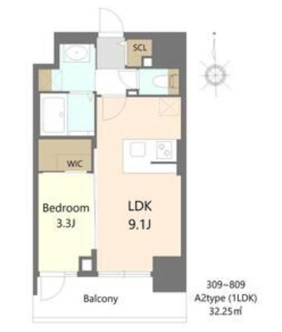 S-RESIDENCE松屋町asence　間取り