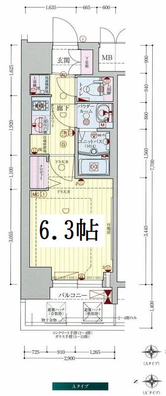 プレサンス大手前ピリオド　間取り