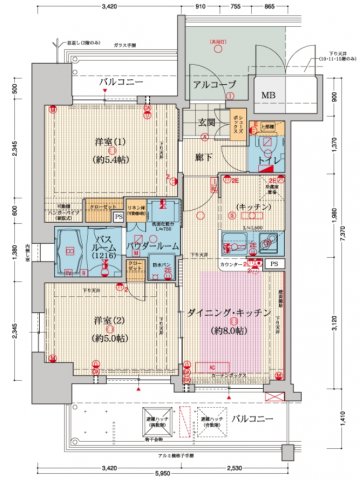 エステムプラザ難波WESTリバークロス　間取り