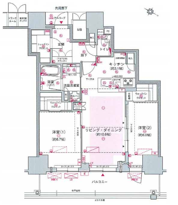 ジオタワー大阪十三　間取り