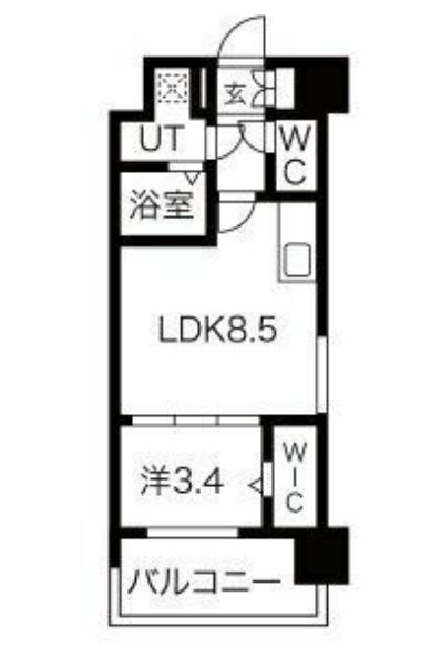 ミラージュパレス難波幸町　間取り