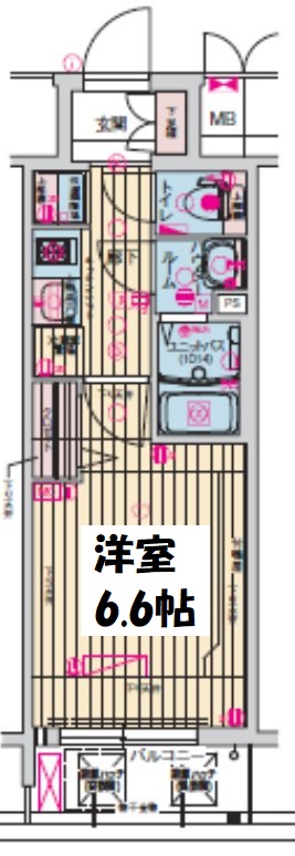 プレサンス堺筋本町駅前シェル　間取り