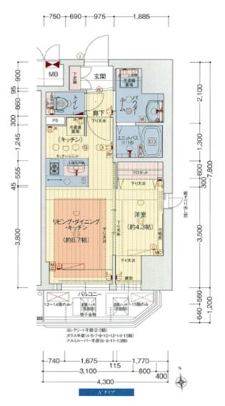 プレサンス難波クチュール　間取り