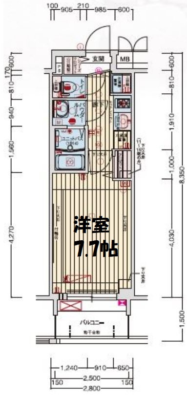 プレサンス谷町七丁目Ⅱ　間取り