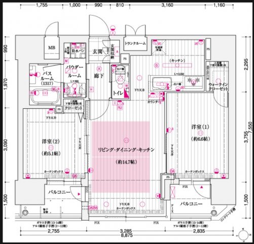 エステムプラザ梅田 間取り