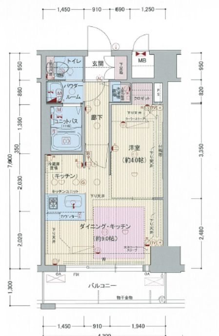 プレサンス心斎橋ルティア 間取り