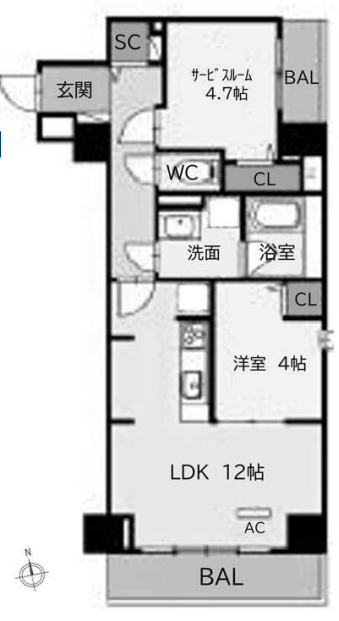 フェリシエ安堂寺町　間取り