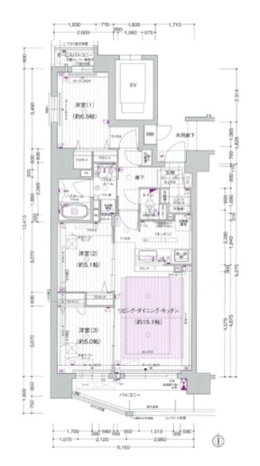 プレサンスロジェ心斎橋　間取り