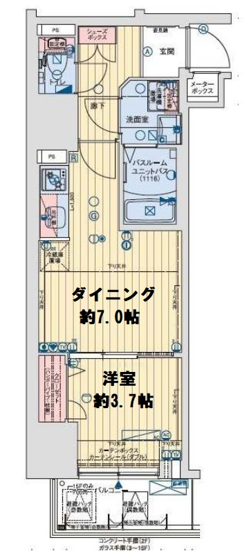 レオンコンフォート大手前ラトゥール 間取り図