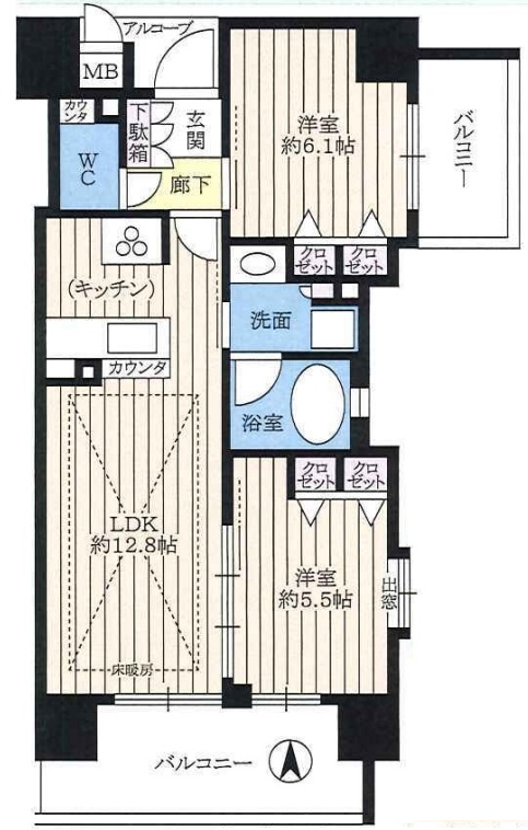クリスタルエグゼ心斎橋  間取り