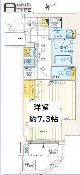 レジュールアッシュ難波リュクス　間取り