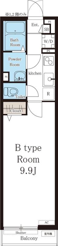 1階の間取り図