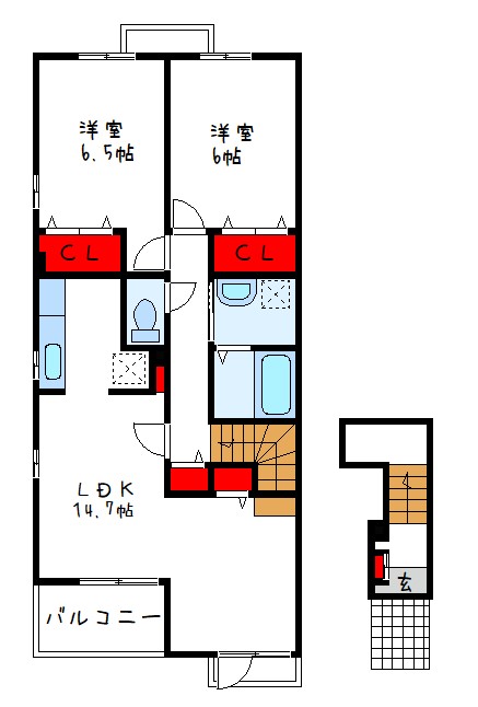 2階の間取り図