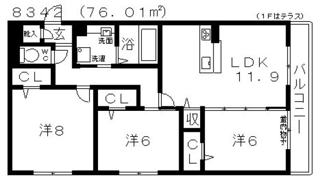 1階の間取り図