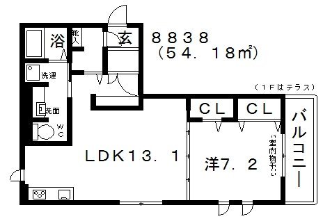 1階の間取り図