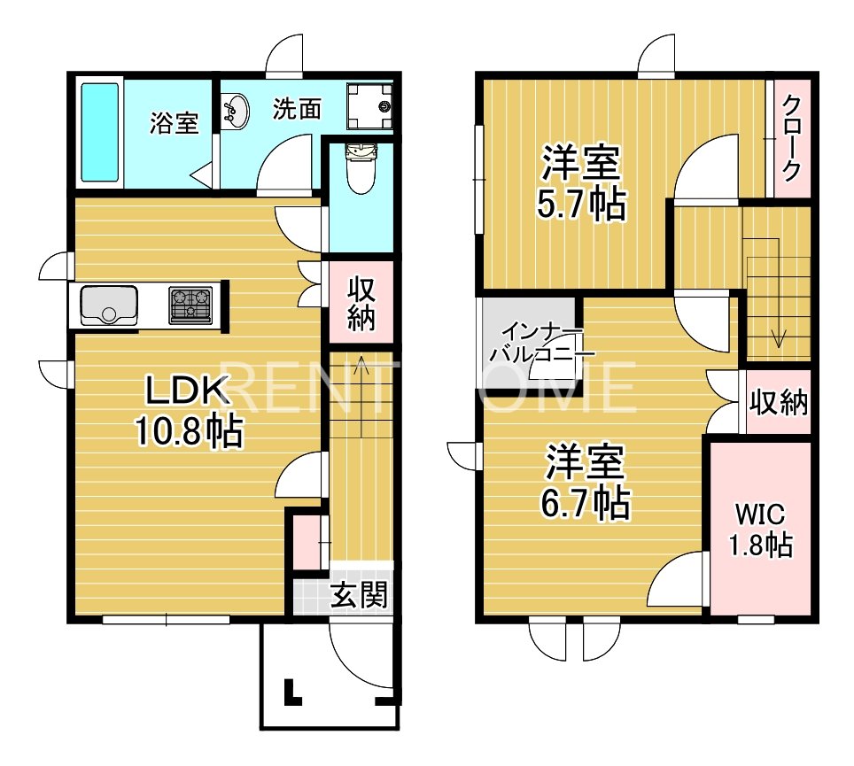 メゾネットタイプです