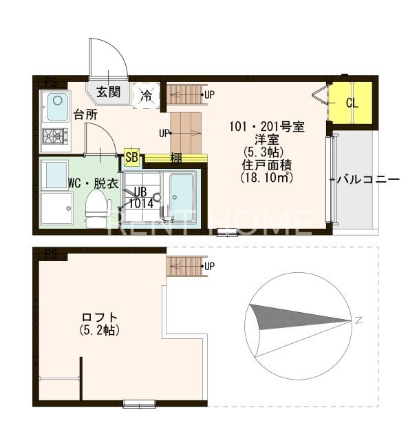 1階の間取り図