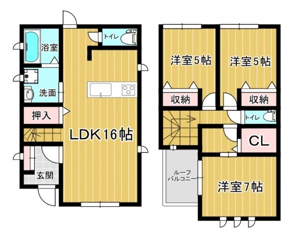 -階の間取り図