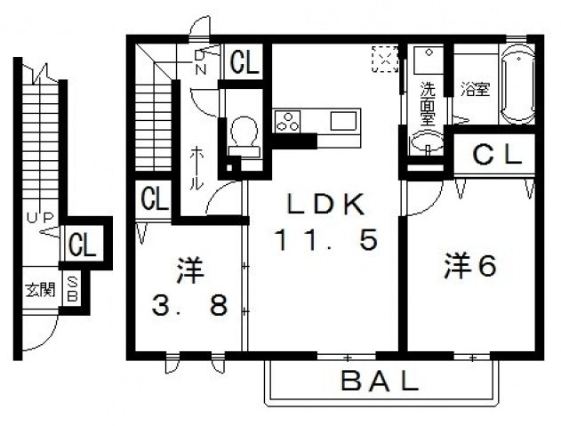 2階の間取り図