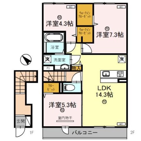 2階の間取り図
