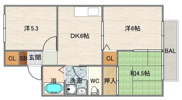 2階の間取り図