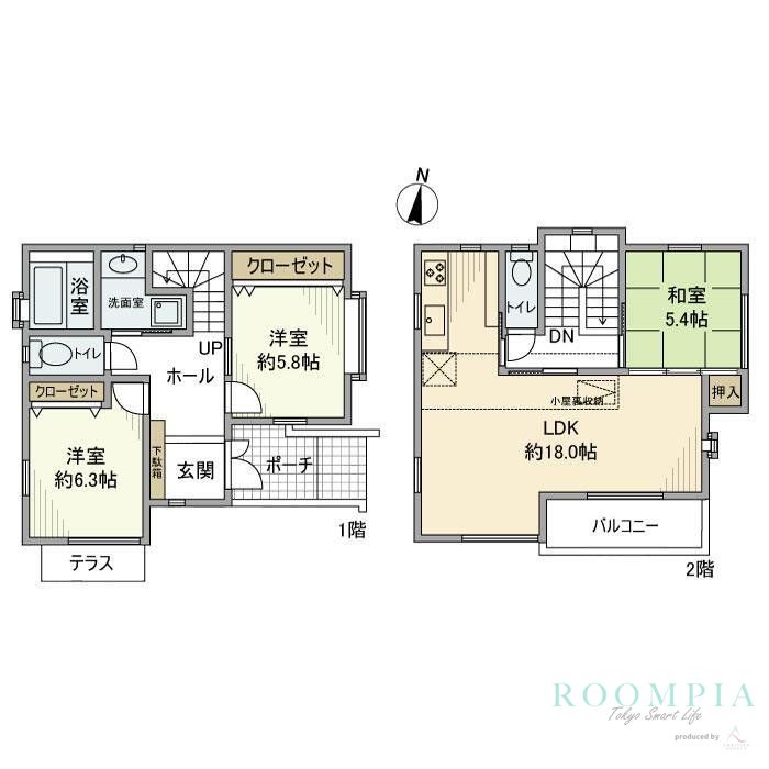 -階の間取り図
