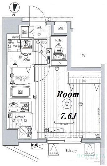 8階の間取り図
