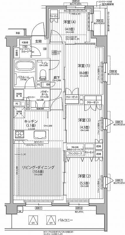 1階の間取り図