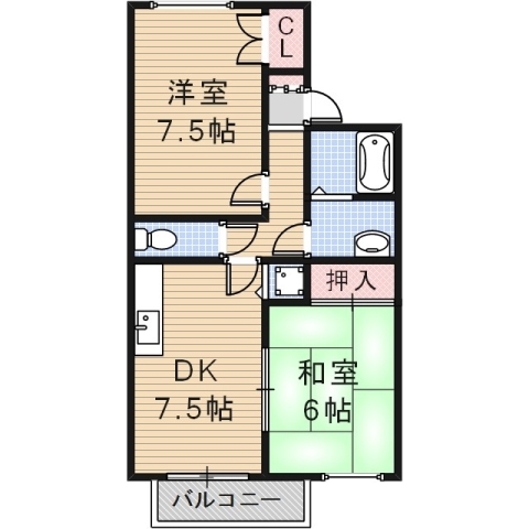 駅近ハイツです。振り分け間取りのカップル向け物件