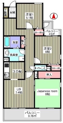 2階の間取り図