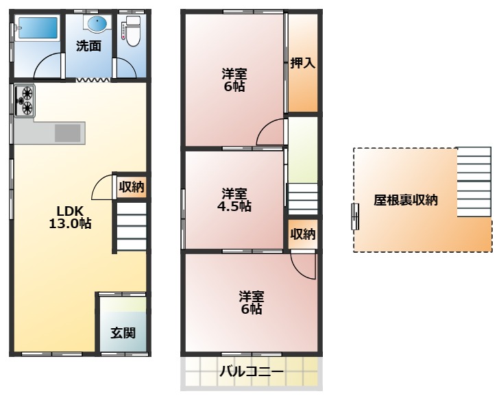 -階の間取り図