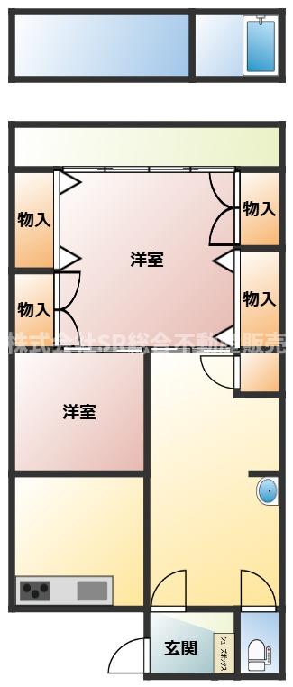 広めの間取りです！！家具・家電付き♪