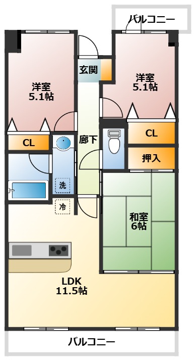 振分けタイプで使いやすい間取りです！