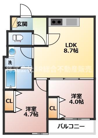 全室洋室で使いやすい間取りです！！