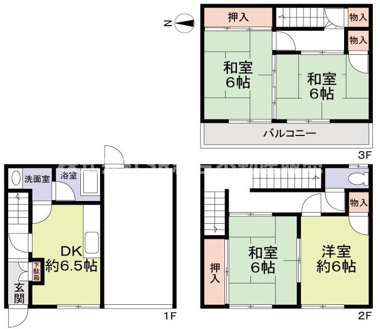 全居室6帖以上の広々とした間取りで家具を置いても狭く感じません♪