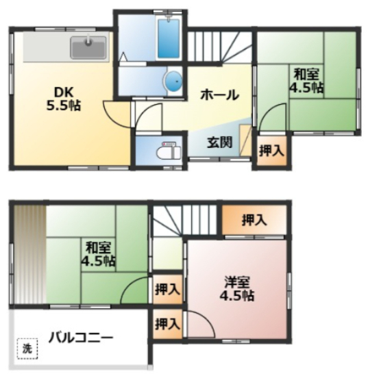 振分けタイプの間取りで使いやすいです!