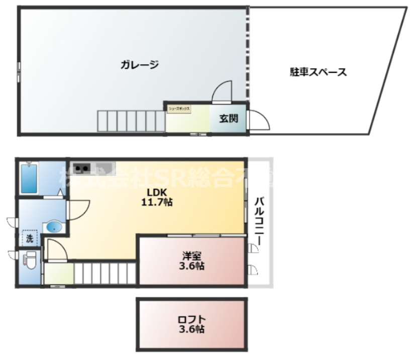 2F住居部分は室内設備も充実しています！