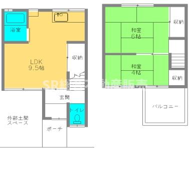 -階の間取り図
