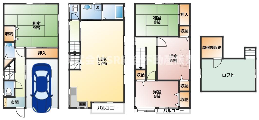 全居室6帖以上の広々4LDK+ロフトでファミリー様にオススメ♪