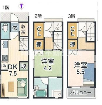 -階の間取り図