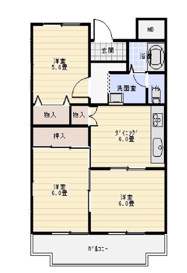 使いやすい間取りですよね♪広めの間取りです！！