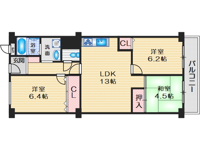 6階の間取り図