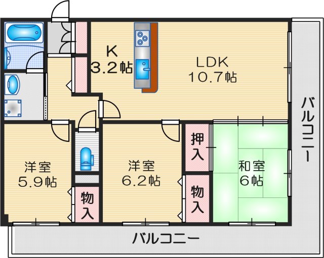 2階の間取り図