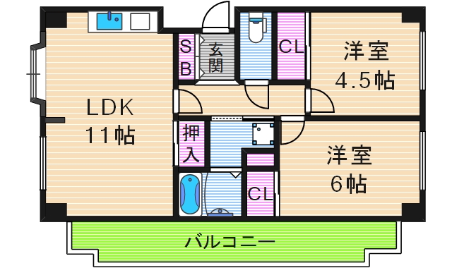 2階の間取り図
