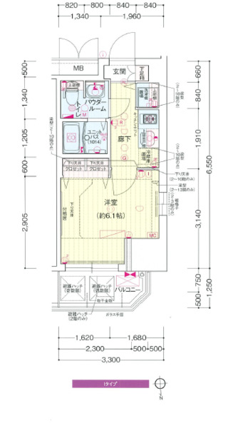 6階の間取り図