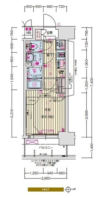 6階の間取り図