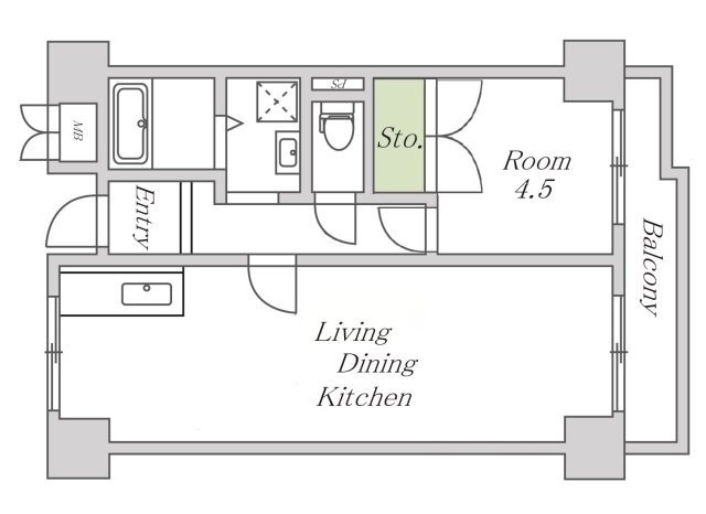 DKと和室を一つの部屋に間取り変更
