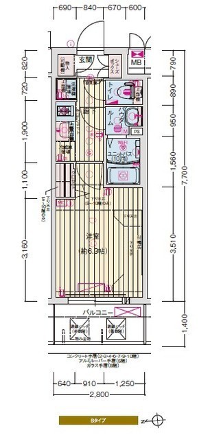 8階の間取り図