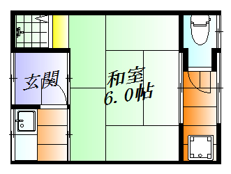 シンプルな1Kタイプ。