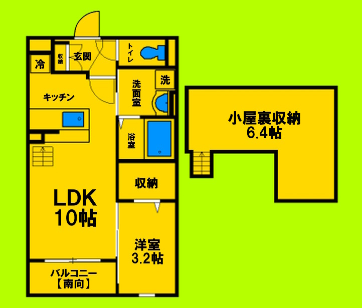 ロフト付きの1LDK
